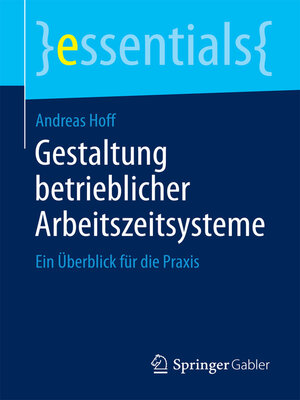 cover image of Gestaltung betrieblicher Arbeitszeitsysteme